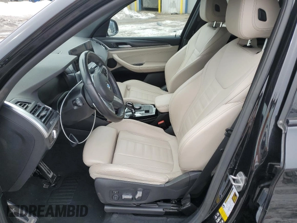 2022 BMW X3 xDrive30i with VIN 5UX53DP09N9K43964, listed as a Copart auction lot 48663145 with 32,306 mi miles and Salvage Title. Bid and sale history available at DreamBid. Image 7.