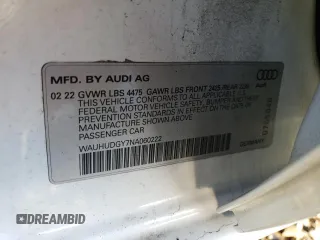 2022 Audi A3 Premium Plus with VIN WAUHUDGY7NA060222, listed as a Copart auction lot 86102394 with 20,015 mi miles and Salvage Title. Bid and sale history available at carsss.com. Image 13.