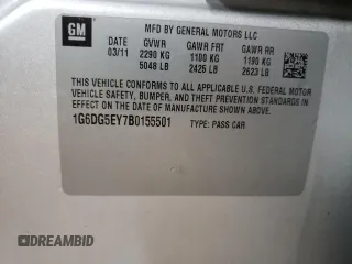 2011 Cadillac CTS Sedan Luxury with VIN 1G6DG5EY7B0155501, listed as a Copart auction lot 42505625 with 107,222 mi miles and Clean Title. Bid and sale history available at carsss.com. Image 12.