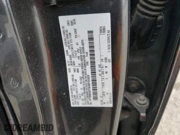 2017 Ford F-350 Lariat z VIN 1FT8W3DT5HEF33323, wystawiony jako Copart lot #50346295 z przebiegiem 96 094 mil mil oraz Szkoda całkowita • Salvage title. Historia ofert i sprzedaży dostępna na DreamBid. Obrazek 14.