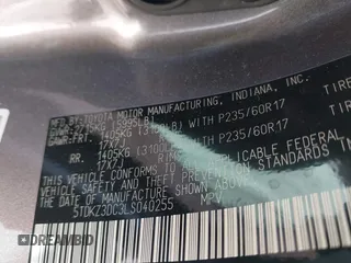 2020 Toyota Sienna LE Auto Access Seat with VIN 5TDKZ3DC3LS040255, listed as a IAAI auction lot 41720899 with 100,180 mi miles and . Bid and sale history available at DreamBid. Image 9.