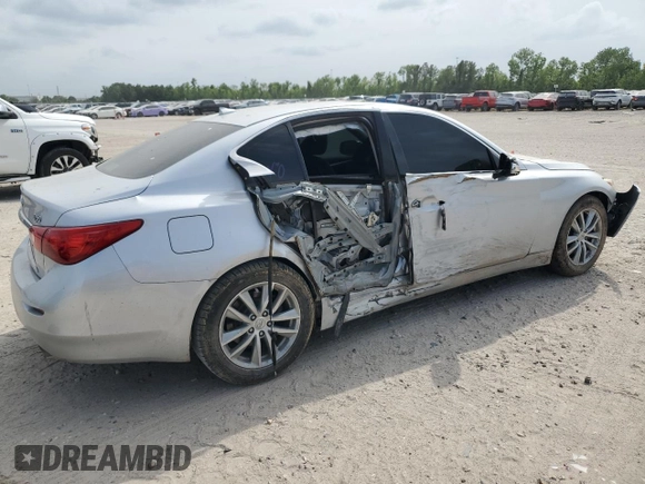 2015 Infiniti Q50 with VIN JN1BV7AP4FM356843, listed as a Copart auction lot 53702855 with 110,914 mi miles and Salvage title. Bid and sale history available at DreamBid. Image 3.