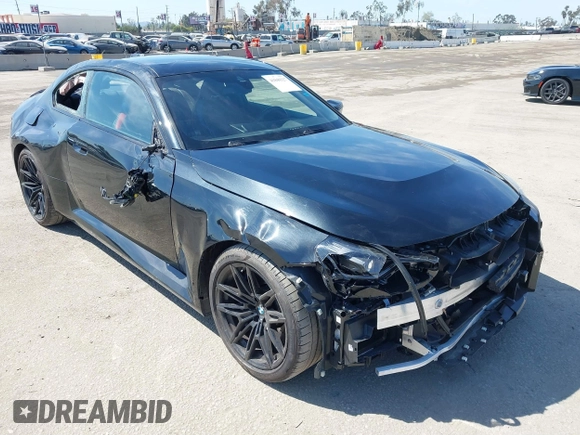 2024 BMW M2 with VIN 3MF13DM03R8E32448, listed as a IAAI auction lot 41849327 with 4,856 mi miles. Bid and sale history available at carsss.com. Image 1.