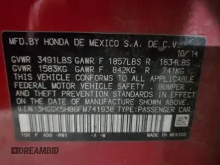 2015 Honda Fit EX-L with VIN 3HGGK5H86FM741938, listed as a Copart auction lot 48023625 with 0 mi miles and Salvage Title. Bid and sale history available at carsss.com. Image 12.