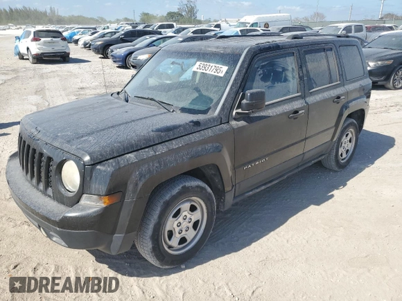 2013 Jeep Patriot Sport with VIN 1C4NJPBA9DD235044, listed as a Copart auction lot 53931795 with 114,326 mi miles and Clean Title. Bid and sale history available at carsss.com. Image 1.