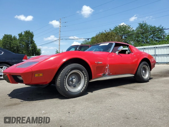 1976 Chevrolet Corvette with VIN 1Z37L6S405318, listed as a Copart auction lot 61433005 with 125,438 mi miles and Salvage title. Bid and sale history available at DreamBid. Image 1.