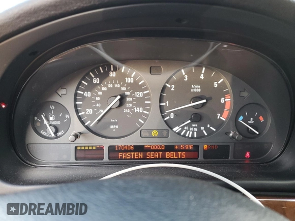 2001 BMW 5 Series 540iA with VIN WBADN63481GM72313, listed as a Copart auction lot 76989764 with 170,406 mi miles and Clean Title. Bid and sale history available at carsss.com. Image 9.