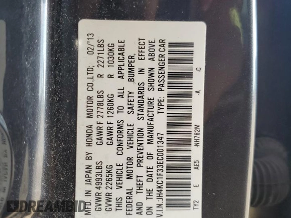 2014 Acura RLX z VIN JH4KC1F33EC001347, wystawiony jako Copart lot #47575085 z przebiegiem 209 450 mil mil oraz Czysty tytuł • Clean title. Historia ofert i sprzedaży dostępna na DreamBid. Obrazek 12.