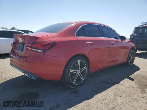 2019 Mercedes-Benz A 220 with VIN WDD3G4EB9KW023082, listed as a Copart auction lot 52583275 with 53,758 mi miles and Salvage title. Bid and sale history available at DreamBid. Image 3.