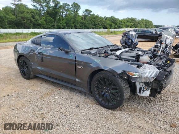 2017 Ford Mustang GT with VIN 1FA6P8CF2H5250543, listed as a Copart auction lot 61125835 with 52,650 mi miles and Salvage title. Bid and sale history available at DreamBid. Image 4.