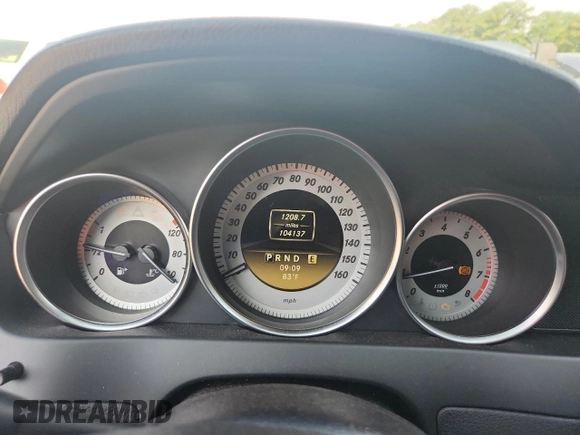 2012 Mercedes-Benz C 250 Sport with VIN WDDGF4HBXCA615122, listed as a Copart auction lot 59189945 with 104,137 mi miles and Salvage title. Bid and sale history available at DreamBid. Image 9.