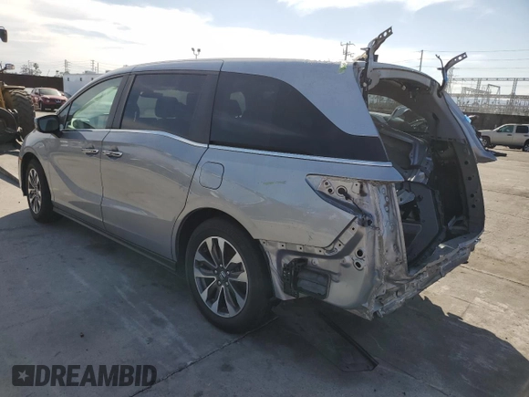 2021 Honda Odyssey EX-L with VIN 5FNRL6H74MB010119, listed as a Copart auction lot 44218835 with 39,350 mi miles and Salvage Title. Bid and sale history available at DreamBid. Image 2.