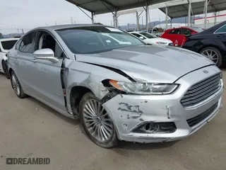 2014 Ford Fusion Titanium Hybrid with VIN 3FA6P0RU0ER239623, listed as a IAAI auction lot 41680012 with 1 mi miles. Bid and sale history available at carsss.com. Image 1.