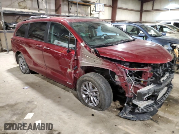 2021 Toyota Sienna XLE with VIN 5TDJRKEC2MS068568, listed as a Copart auction lot 47286955 with 2,523 mi miles and Salvage title. Bid and sale history available at DreamBid. Image 4.