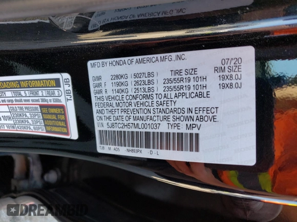 2021 Acura RDX w/Technology Package with VIN 5J8TC2H57ML001037, listed as a Copart auction lot 61814214 with 48,378 mi miles and Salvage Title. Bid and sale history available at carsss.com. Image 15.