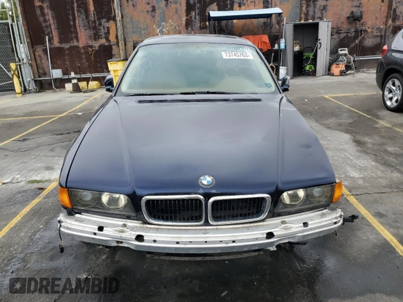 1998 BMW 7 Series 740il with VIN WBAGJ8321WDM23045, listed as a Copart auction lot 87018324 with 43,906 mi miles and Salvage Title. Bid and sale history available at carsss.com. Image 5.