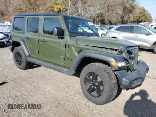 2021 Jeep Wrangler Unlimited Sport Altitude with VIN 1C4HJXDG3MW563434, listed as a Copart auction lot 77968474 with 29,834 mi miles and Salvage Title. Bid and sale history available at carsss.com. Image 4.