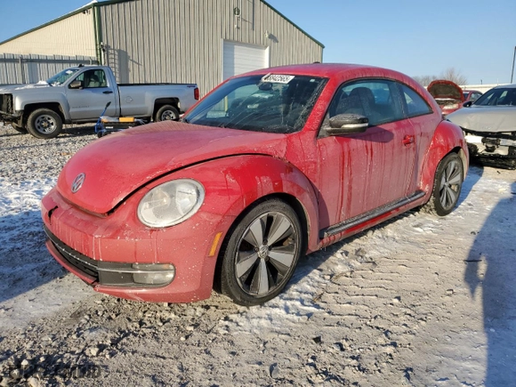 2012 Volkswagen Beetle 2.0T Turbo w/Sun/Sound with VIN 3VWV67AT4CM665309, listed as a Copart auction lot 88842565 with 160,998 mi miles and Salvage Title. Bid and sale history available at carsss.com. Image 1.