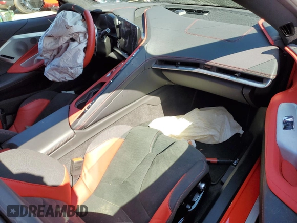 2023 Chevrolet Corvette 2LT with VIN 1G1YB2D44P5116636, listed as a Copart auction lot 74525944 with 2,027 mi miles and Salvage title. Bid and sale history available at DreamBid. Image 8.