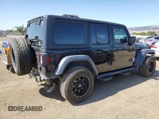 2018 Jeep Wrangler Unlimited Sport S with VIN 1C4HJXDG6JW145865, listed as a Copart auction lot 59041465 with 93,513 mi miles and Salvage title. Bid and sale history available at DreamBid. Image 3.