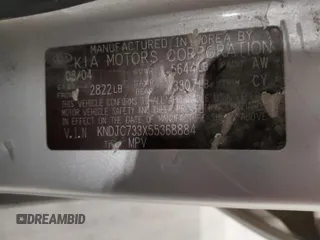 2005 Kia Sorento LX z VIN KNDJC733X55368884, wystawiony jako Copart lot #54858715 z przebiegiem 136 993 mil mil oraz Szkoda całkowita • Salvage title. Historia ofert i sprzedaży dostępna na DreamBid. Obrazek 14.