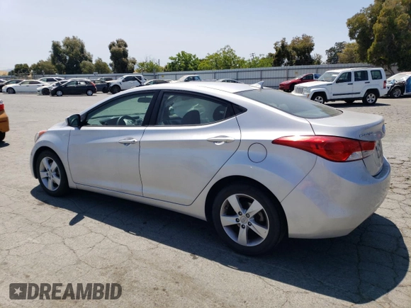2012 Hyundai Elantra Limited with VIN KMHDH4AE0CU349597, listed as a Copart auction lot 62027805 with 66,617 mi miles and Salvage title. Bid and sale history available at DreamBid. Image 2.
