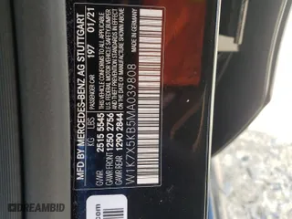 2021 Mercedes-Benz AMG GT with VIN W1K7X5KB5MA039808, listed as a Copart auction lot 63608354 with 18,253 mi miles and Salvage Title. Bid and sale history available at carsss.com. Image 14.