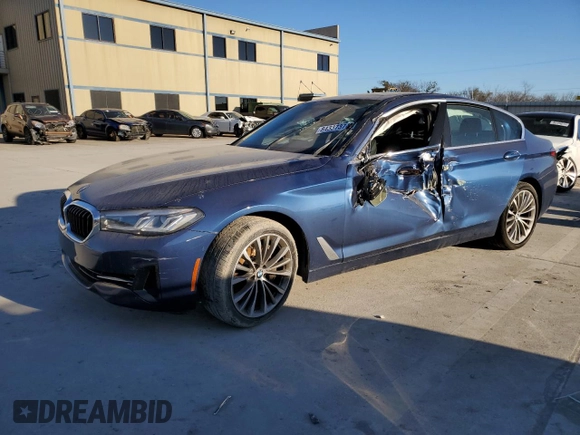 2021 BMW 5 Series 540i with VIN WBA53BJ05MWW90741, listed as a Copart auction lot 84337374 with Not Provided miles and Salvage Title. Bid and sale history available at DreamBid. Image 1.