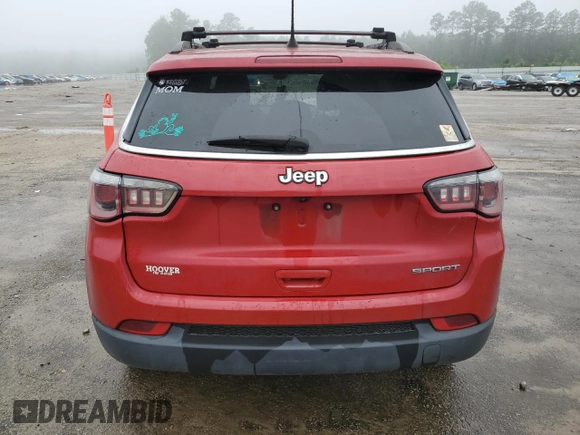 2019 Jeep Compass Sport with VIN 3C4NJCAB3KT676551, listed as a Copart auction lot 58426385 with 205,020 mi miles and Salvage title. Bid and sale history available at DreamBid. Image 6.
