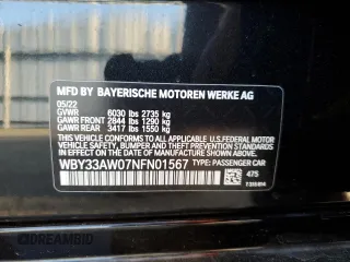 2022 BMW i4 M50 with VIN WBY33AW07NFN01567, listed as a Copart auction lot 50090854 with 18,465 mi miles. Bid and sale history available at carsss.com. Image 14.