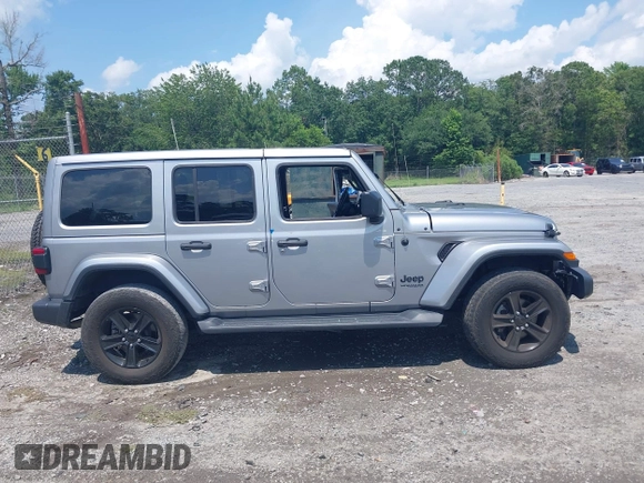 2021 Jeep Wrangler Unlimited Sahara with VIN 1C4HJXEN3MW628845, listed as a IAAI auction lot 42438049 with 49,970 mi miles and . Bid and sale history available at DreamBid. Image 13.