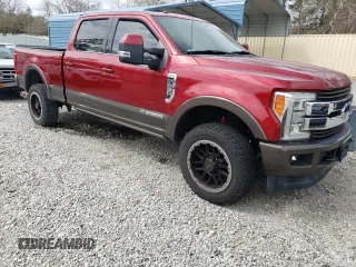 2017 Ford Super Duty F-250 SRW Lariat with VIN 1FT7W2BT8HEC44977, listed as a Copart auction lot 47296205 with 38,015 mi miles and Salvage Title. Bid and sale history available at carsss.com. Image 4.