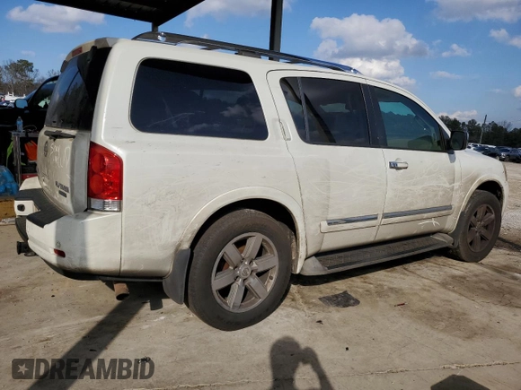 2014 Nissan Armada Platinum z VIN 5N1BA0NFXEN610187, wystawiony jako Copart lot #44145265 z przebiegiem Nie podano mil oraz Czysty tytuł • Clean title. Historia ofert i sprzedaży dostępna na DreamBid. Obrazek 3.