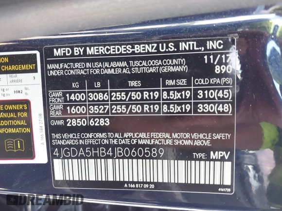 2018 Mercedes-Benz GLE 350 z VIN 4JGDA5HB4JB060589, wystawiony jako IAAI lot #42198278 z przebiegiem 58 527 mil mil oraz . Historia ofert i sprzedaży dostępna na DreamBid. Obrazek 9.