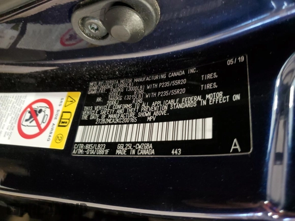 2019 Lexus RX 350 with VIN 2T2BZMCA2KC200165, listed as a Copart auction lot 48115985 with 91,833 mi miles and Salvage Title. Bid and sale history available at DreamBid. Image 13.