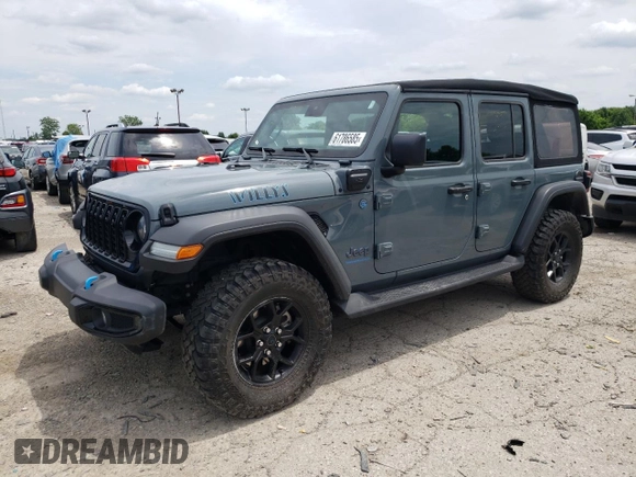 2024 Jeep Wrangler Sport S with VIN 1C4RJXN61RW192288, listed as a Copart auction lot 61786585 with 18,494 mi miles and Salvage title. Bid and sale history available at DreamBid. Image 1.