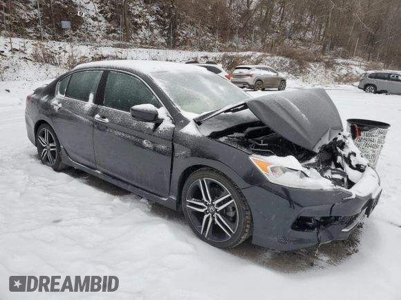 2017 Honda Accord Sedan Sport with VIN 1HGCR2F57HA186841, listed as a Copart auction lot 43878395 with 94,580 mi miles and Non Repairable. Bid and sale history available at carsss.com. Image 4.