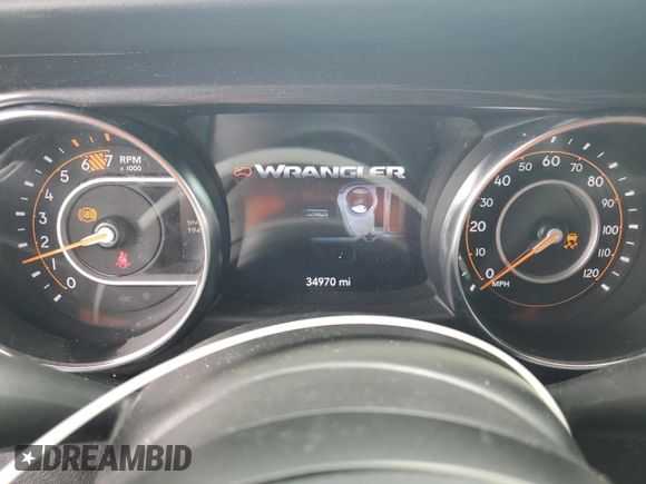 2022 Jeep Wrangler Unlimited Willys with VIN 1C4HJXDN9NW242045, listed as a Copart auction lot 59857985 with 34,970 mi miles and Salvage title. Bid and sale history available at DreamBid. Image 9.