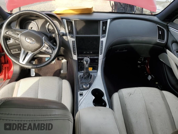2017 Infiniti Q60 Red Sport 400 with VIN JN1FV7EK9HM610291, listed as a Copart auction lot 45558145 with 56,940 mi miles and Salvage title. Bid and sale history available at DreamBid. Image 8.