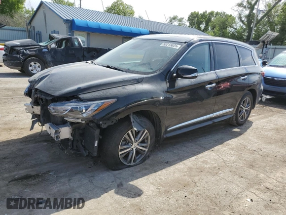 2019 Infiniti QX60 Pure with VIN 5N1DL0MN4KC570093, listed as a Copart auction lot 55215625 with 103,646 mi miles and Salvage title. Bid and sale history available at DreamBid. Image 1.