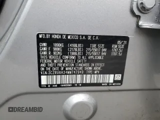 2021 Honda HR-V LX with VIN 3CZRU6H34MM747949, listed as a Copart auction lot 47684195 with 37,110 mi miles and Salvage Title. Bid and sale history available at carsss.com. Image 16.