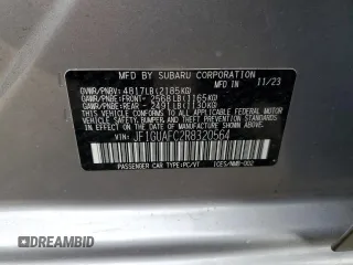2024 Subaru Impreza Sport with VIN JF1GUAFC2R8320564, listed as a Copart auction lot 86021304 with 10,631 mi miles and Salvage Title. Bid and sale history available at carsss.com. Image 12.