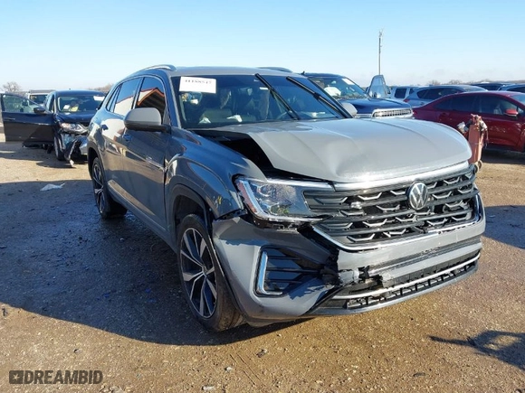 2024 Volkswagen Atlas Cross Sport 2.0T SEL Premium R-Line with VIN 1V2FE2CA9RC223529, listed as a IAAI auction lot 41188547 with 24,711 mi miles. Bid and sale history available at carsss.com. Image 1.