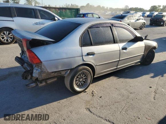 2001 Honda Civic LX with VIN 2HGES15531H544212, listed as a Copart auction lot 50303845 with 0 mi miles and Salvage Title. Bid and sale history available at carsss.com. Image 3.