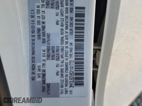 2016 Scion iA z VIN 3MYDLBZV6GY141773, wystawiony jako Copart lot #58448315 z przebiegiem Nie podano mil oraz Szkoda całkowita • Salvage title. Historia ofert i sprzedaży dostępna na DreamBid. Obrazek 12.