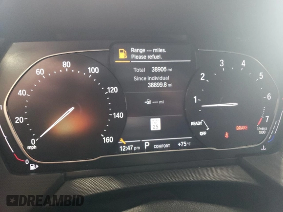 2021 BMW 2 Series 228i xDrive with VIN WBA73AK0XM7H40998, listed as a Copart auction lot 58582015 with 38,899 mi miles and Salvage title. Bid and sale history available at DreamBid. Image 9.