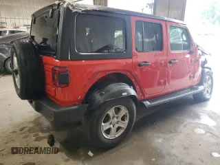 2018 Jeep Wrangler Unlimited Sport S with VIN 1C4HJXDG5JW285227, listed as a Copart auction lot 61264625 with 46,085 mi miles and Salvage title. Bid and sale history available at DreamBid. Image 3.