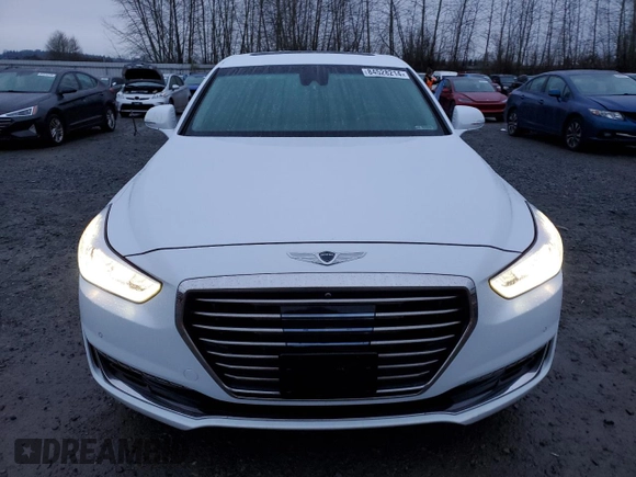 2017 Genesis G90 Premium with VIN KMHG34JA8HU033526, listed as a Copart auction lot 84528214 with 74,423 mi miles and Salvage Title. Bid and sale history available at DreamBid. Image 5.