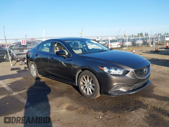 2016 Mazda Mazda6 i Sport with VIN JM1GJ1U50G1436343, listed as a IAAI auction lot 41760556 with 35,547 mi miles. Bid and sale history available at carsss.com. Image 1.