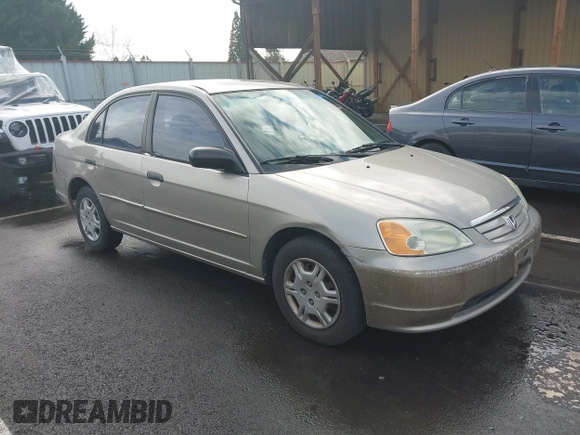 2001 Honda Civic LX with VIN 1HGES15501L077334, listed as a IAAI auction lot 41584435 with 226,072 mi miles. Bid and sale history available at carsss.com. Image 1.